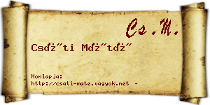 Csáti Máté névjegykártya