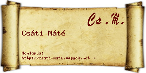 Csáti Máté névjegykártya
