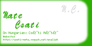 mate csati business card